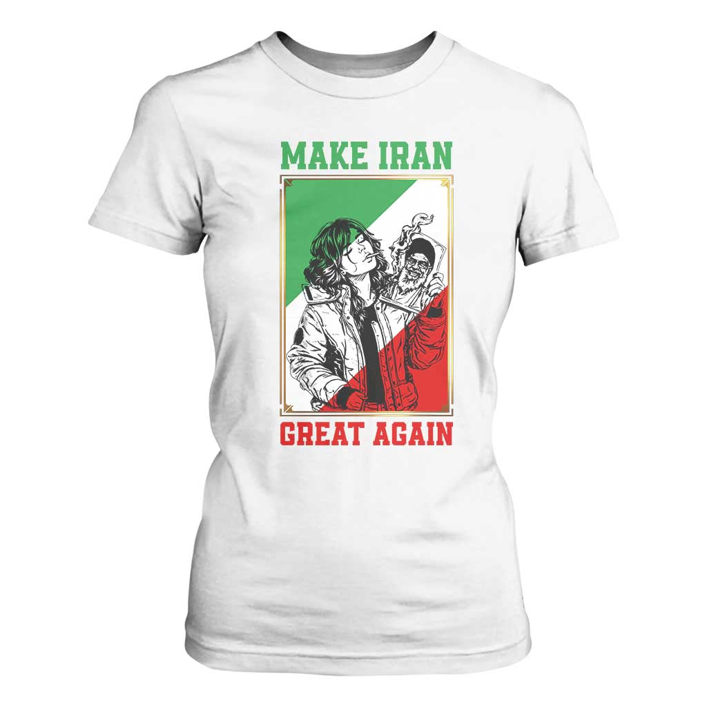 Make Iran Great Again T Shirt For Women Patriotic Iranian Heritage Gift TS12 White Print Your Wear