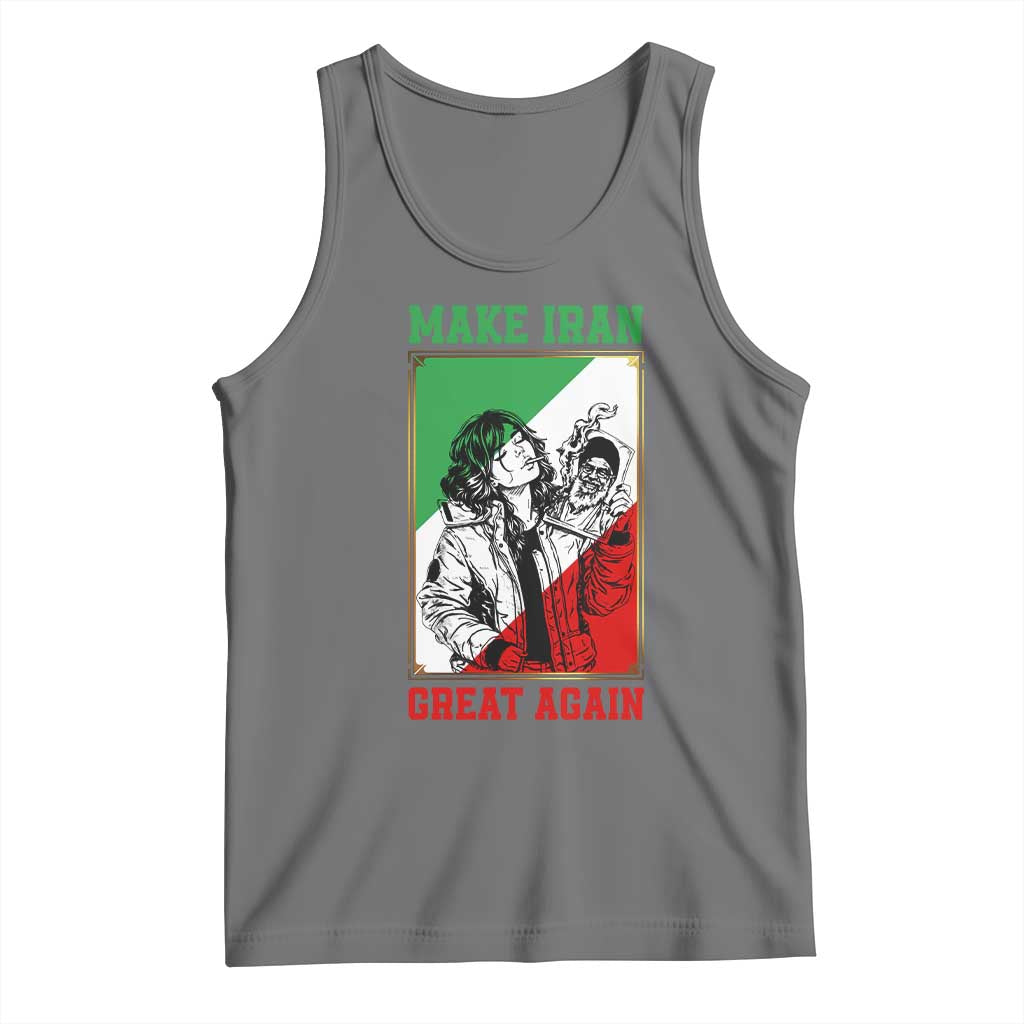 Make Iran Great Again Tank Top Patriotic Iranian Heritage Gift TS12 Black Heather Print Your Wear