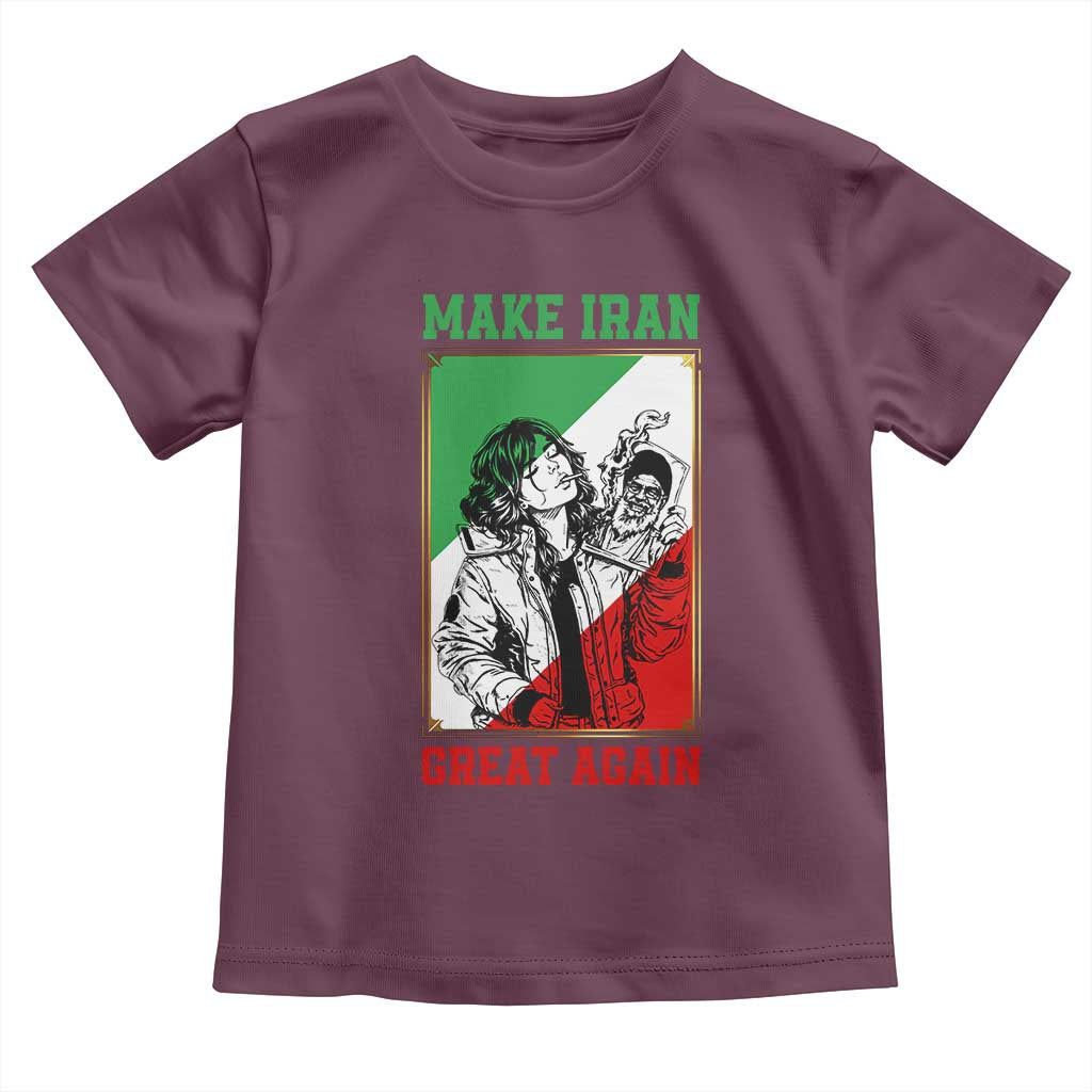 Make Iran Great Again Toddler T Shirt Patriotic Iranian Heritage Gift TS12 Maroon Print Your Wear