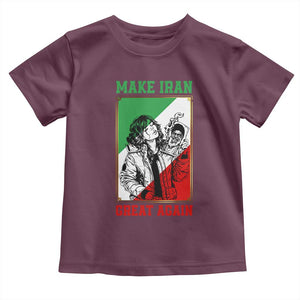 Make Iran Great Again Toddler T Shirt Patriotic Iranian Heritage Gift TS12 Maroon Print Your Wear