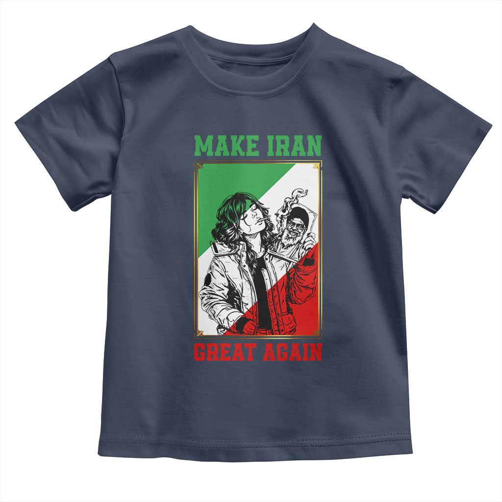 Make Iran Great Again Toddler T Shirt Patriotic Iranian Heritage Gift TS12 Navy Print Your Wear