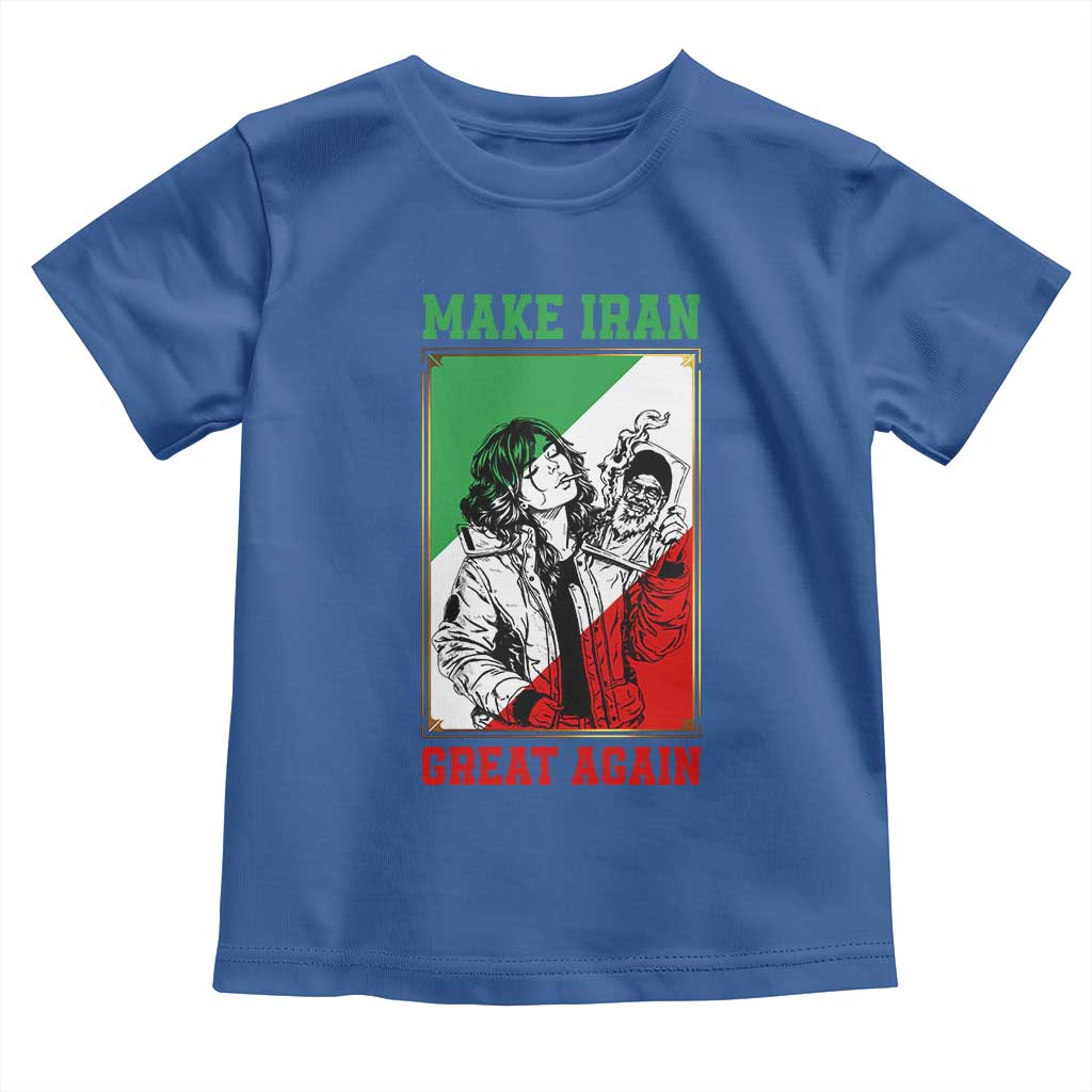 Make Iran Great Again Toddler T Shirt Patriotic Iranian Heritage Gift TS12 Royal Blue Print Your Wear