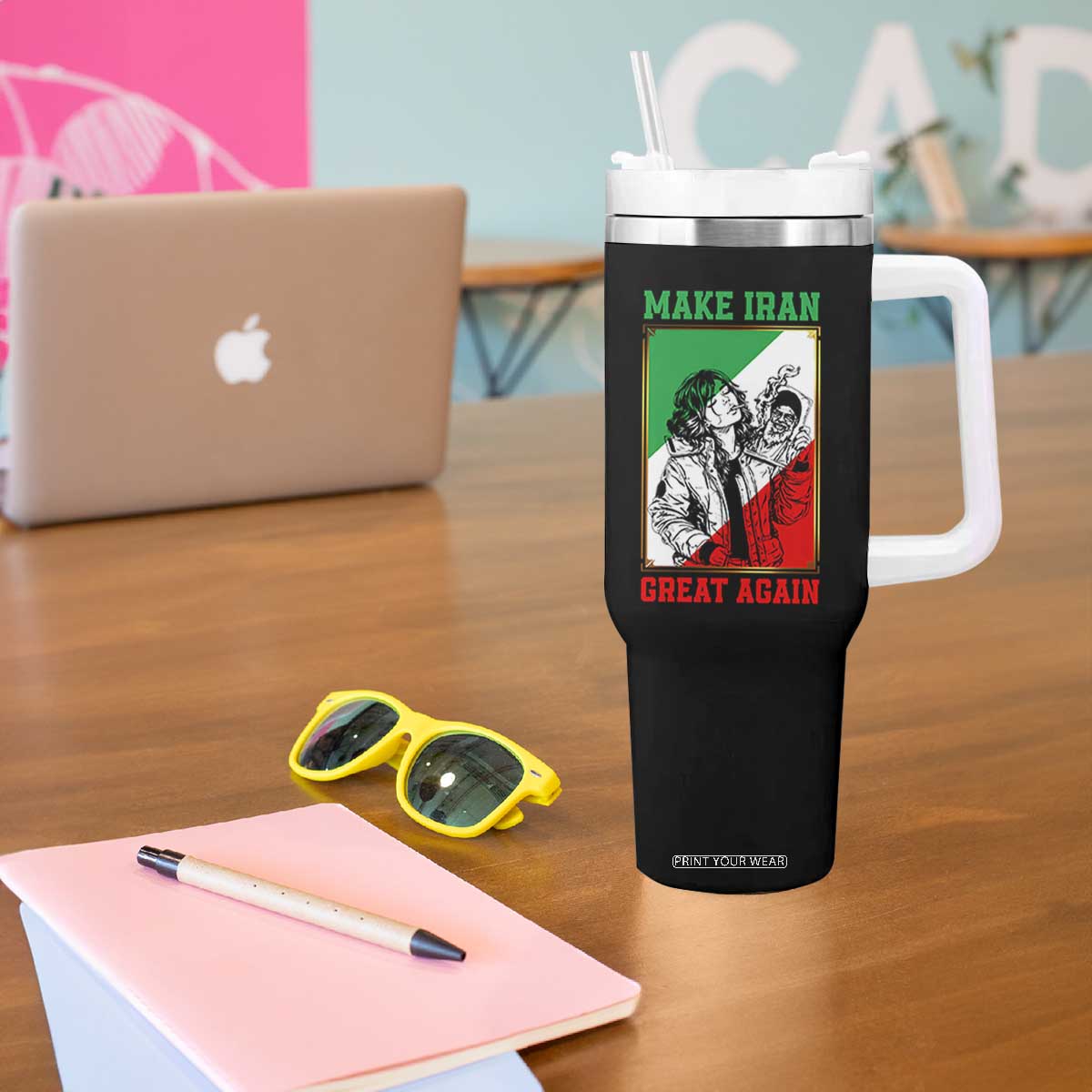Make Iran Great Again Tumbler With Handle Patriotic Iranian Heritage Gift TS12 Print Your Wear