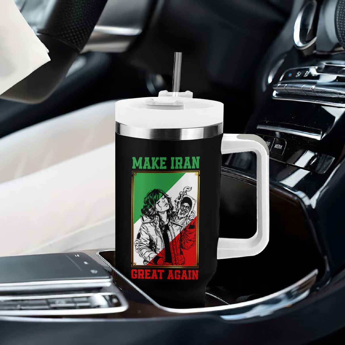 Make Iran Great Again Tumbler With Handle Patriotic Iranian Heritage Gift TS12 Print Your Wear