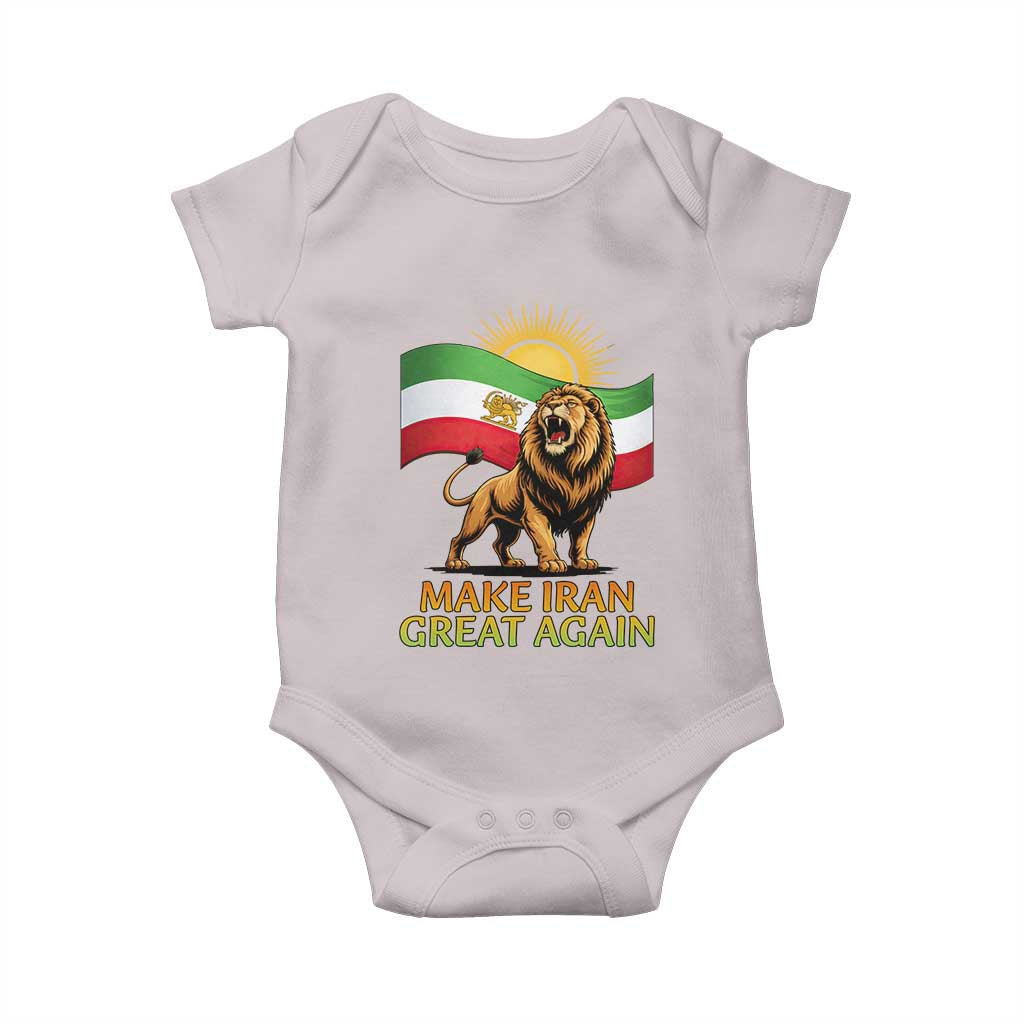 Patriotic Iranian Pride Gift Baby Onesie Make Iran Great Again TS12 Ice Gray Print Your Wear