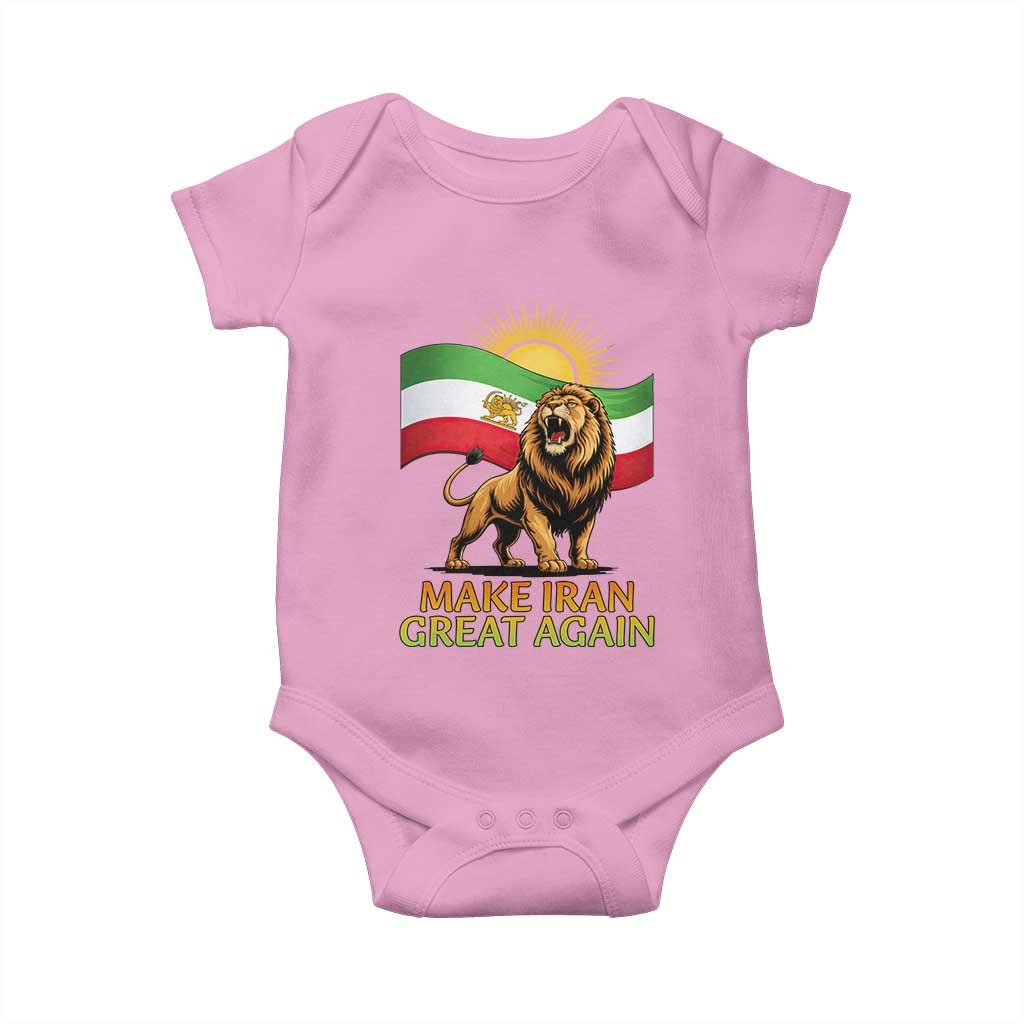 Patriotic Iranian Pride Gift Baby Onesie Make Iran Great Again TS12 Light Pink Print Your Wear