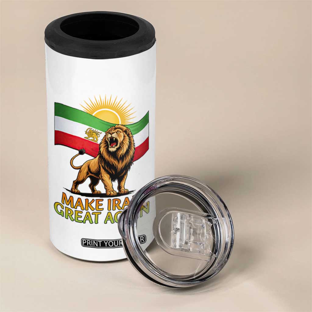 Patriotic Iranian Pride Gift 4 in 1 Can Cooler Tumbler Make Iran Great Again TS12 Print Your Wear