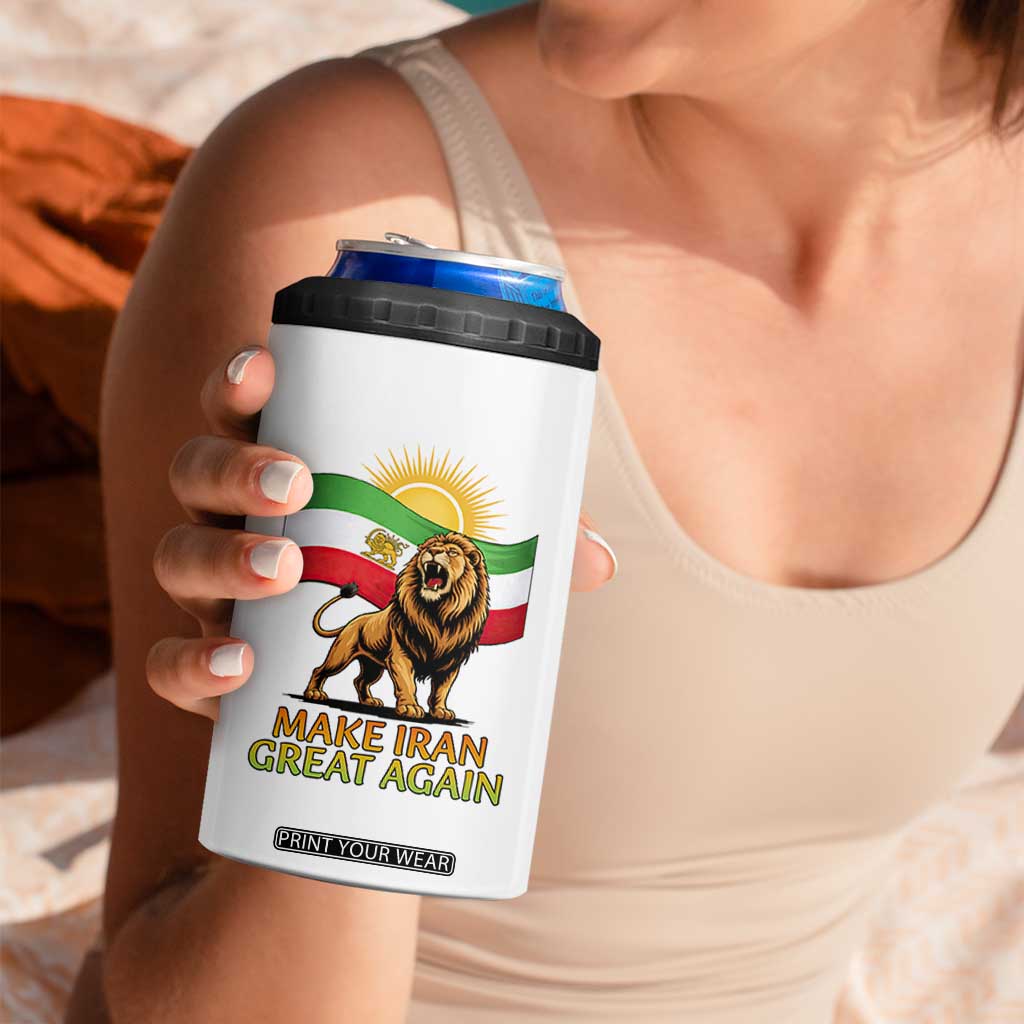 Patriotic Iranian Pride Gift 4 in 1 Can Cooler Tumbler Make Iran Great Again TS12 Print Your Wear