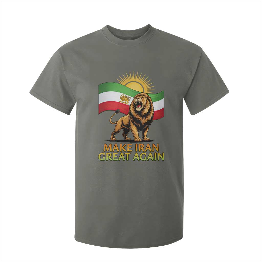Patriotic Iranian Pride Gift T Shirt For Kid Make Iran Great Again TS12 Military Green Print Your Wear