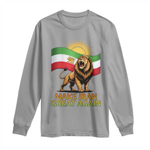 Patriotic Iranian Pride Gift Long Sleeve Shirt Make Iran Great Again TS12 Sport Gray Print Your Wear