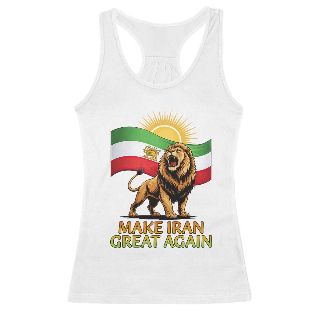Patriotic Iranian Pride Gift Racerback Tank Top Make Iran Great Again TS12 White Print Your Wear
