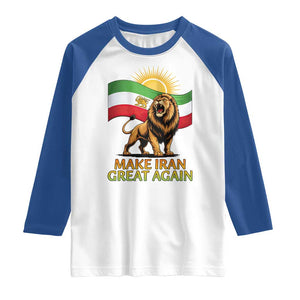 Patriotic Iranian Pride Gift Raglan Shirt Make Iran Great Again TS12 White Royal Print Your Wear