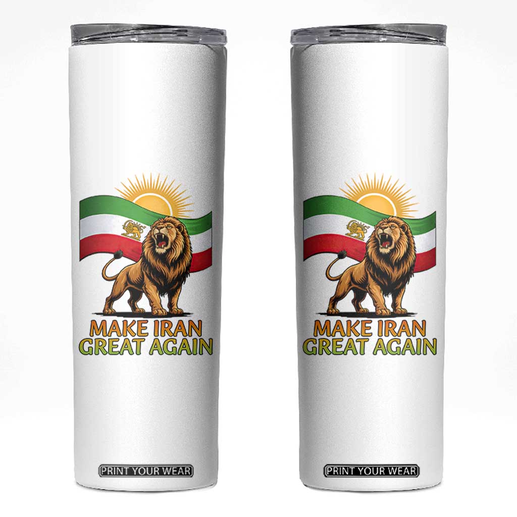Patriotic Iranian Pride Gift Skinny Tumbler Make Iran Great Again TS12 White Print Your Wear