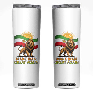Patriotic Iranian Pride Gift Skinny Tumbler Make Iran Great Again TS12 White Print Your Wear