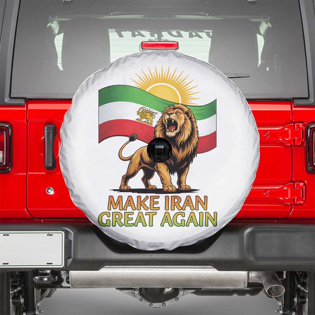 Patriotic Iranian Pride Gift Spare Tire Cover Make Iran Great Again TS12 White Print Your Wear