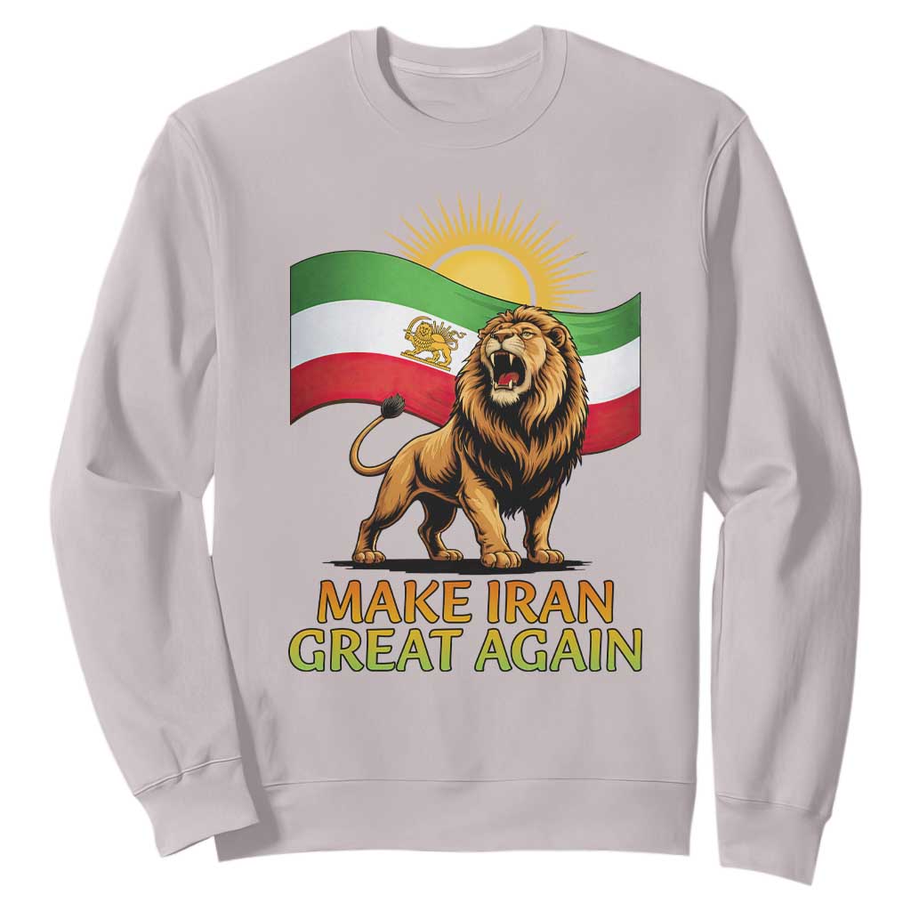 Patriotic Iranian Pride Gift Sweatshirt Make Iran Great Again TS12 Ice Gray Print Your Wear