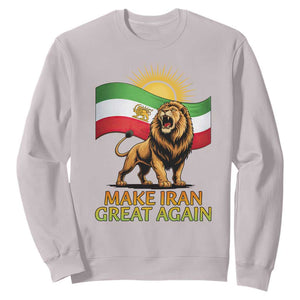 Patriotic Iranian Pride Gift Sweatshirt Make Iran Great Again TS12 Ice Gray Print Your Wear