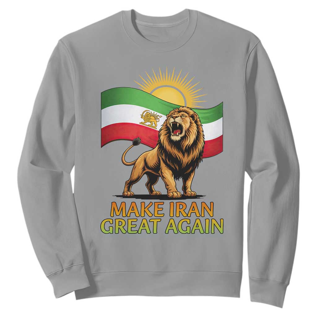 Patriotic Iranian Pride Gift Sweatshirt Make Iran Great Again TS12 Sport Gray Print Your Wear