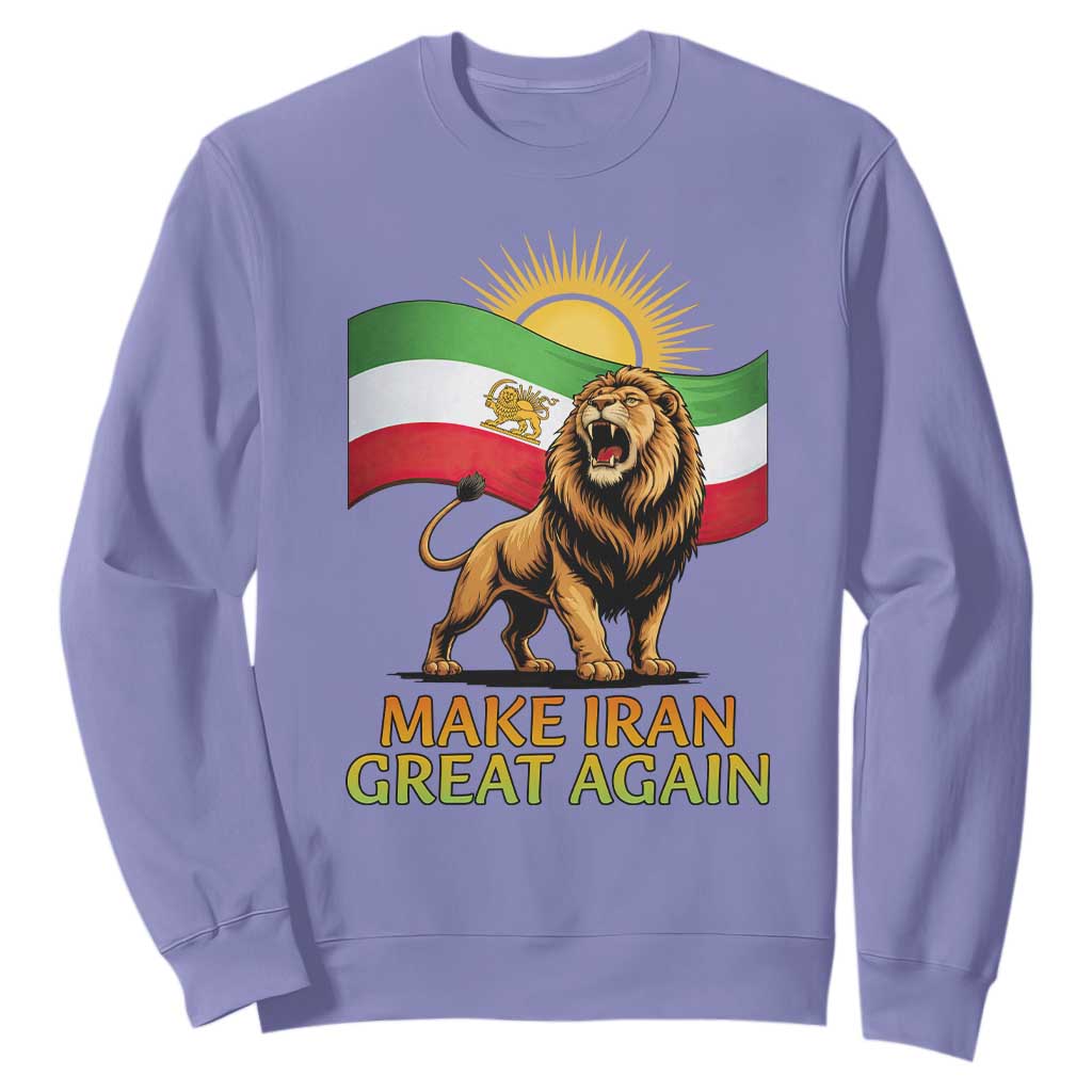 Patriotic Iranian Pride Gift Sweatshirt Make Iran Great Again TS12 Violet Print Your Wear