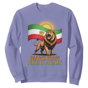 Patriotic Iranian Pride Gift Sweatshirt Make Iran Great Again TS12 Violet Print Your Wear
