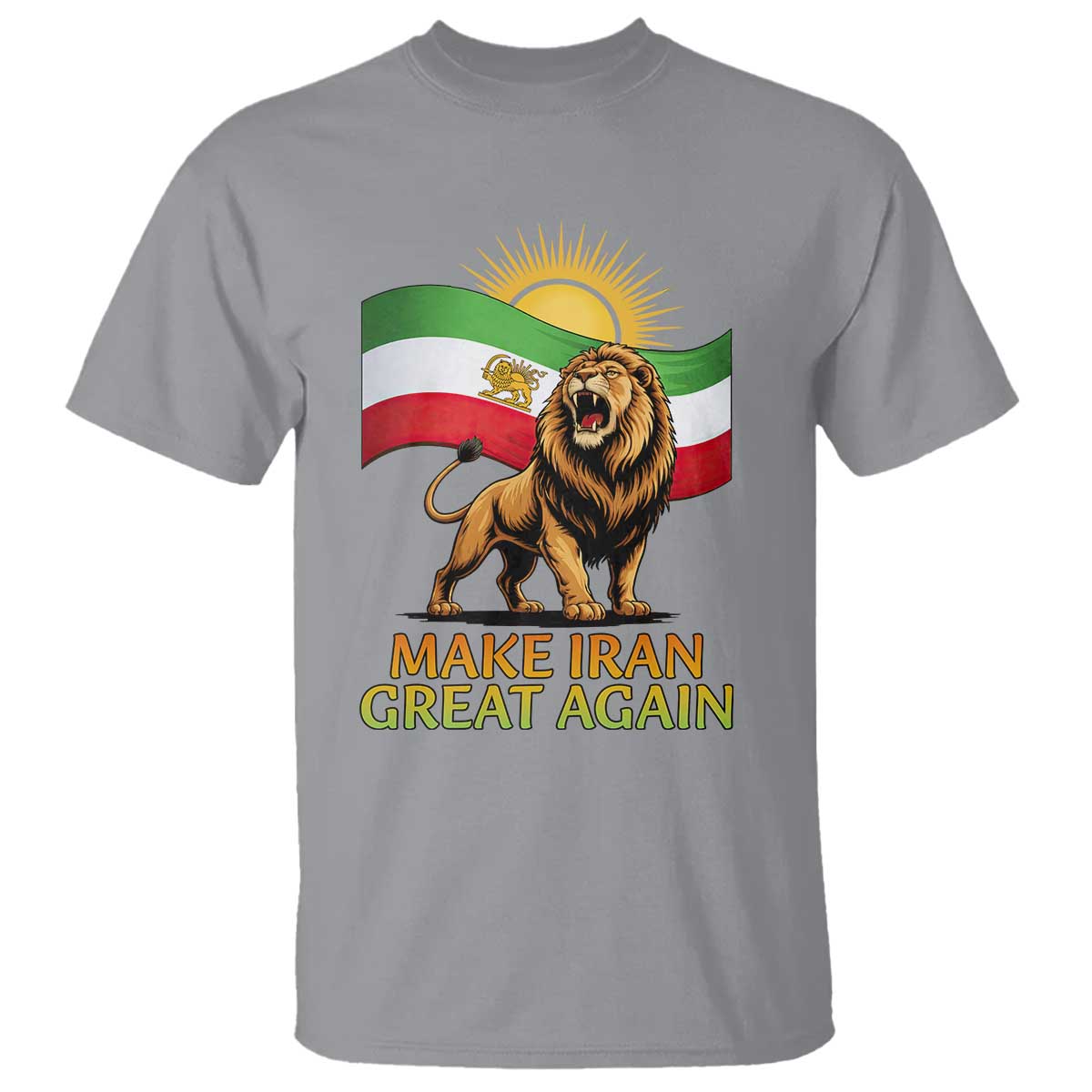 Patriotic Iranian Pride Gift T Shirt Make Iran Great Again TS12 Sport Gray Print Your Wear