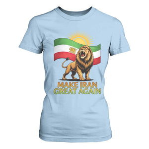 Patriotic Iranian Pride Gift T Shirt For Women Make Iran Great Again TS12 Light Blue Print Your Wear