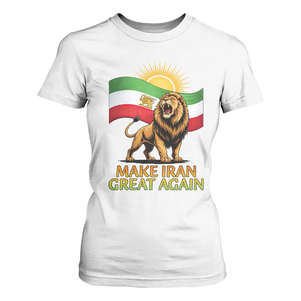 Patriotic Iranian Pride Gift T Shirt For Women Make Iran Great Again TS12 White Print Your Wear