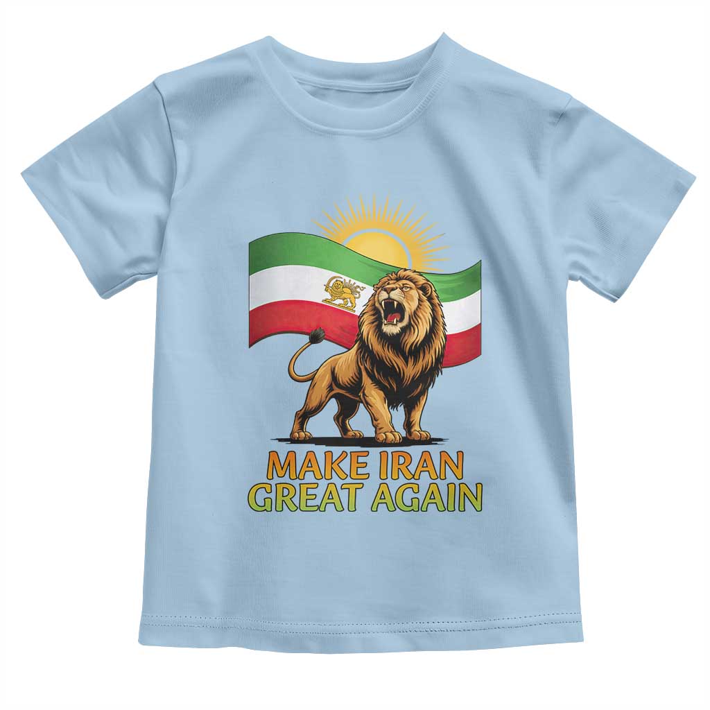 Patriotic Iranian Pride Gift Toddler T Shirt Make Iran Great Again TS12 Light Blue Print Your Wear