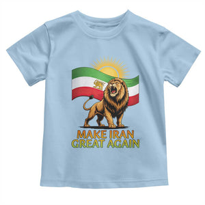 Patriotic Iranian Pride Gift Toddler T Shirt Make Iran Great Again TS12 Light Blue Print Your Wear