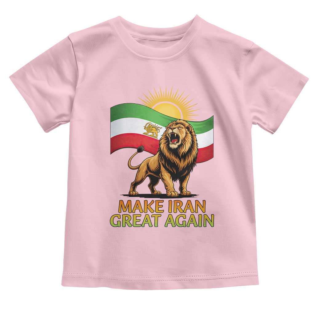 Patriotic Iranian Pride Gift Toddler T Shirt Make Iran Great Again TS12 Light Pink Print Your Wear