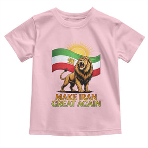 Patriotic Iranian Pride Gift Toddler T Shirt Make Iran Great Again TS12 Light Pink Print Your Wear