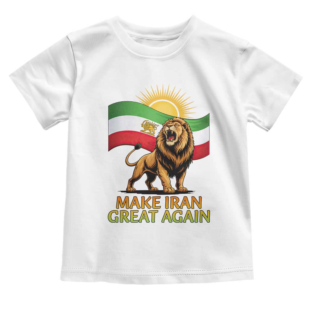 Patriotic Iranian Pride Gift Toddler T Shirt Make Iran Great Again TS12 White Print Your Wear