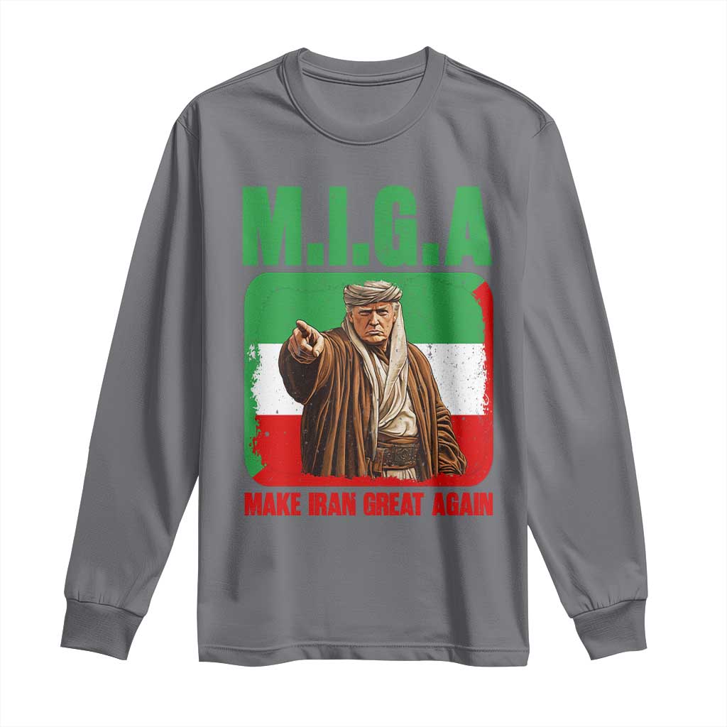 Make Iran Great Again Long Sleeve Shirt Free Iran Protest TS12 Charcoal Print Your Wear