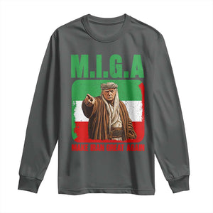 Make Iran Great Again Long Sleeve Shirt Free Iran Protest TS12 Dark Heather Print Your Wear