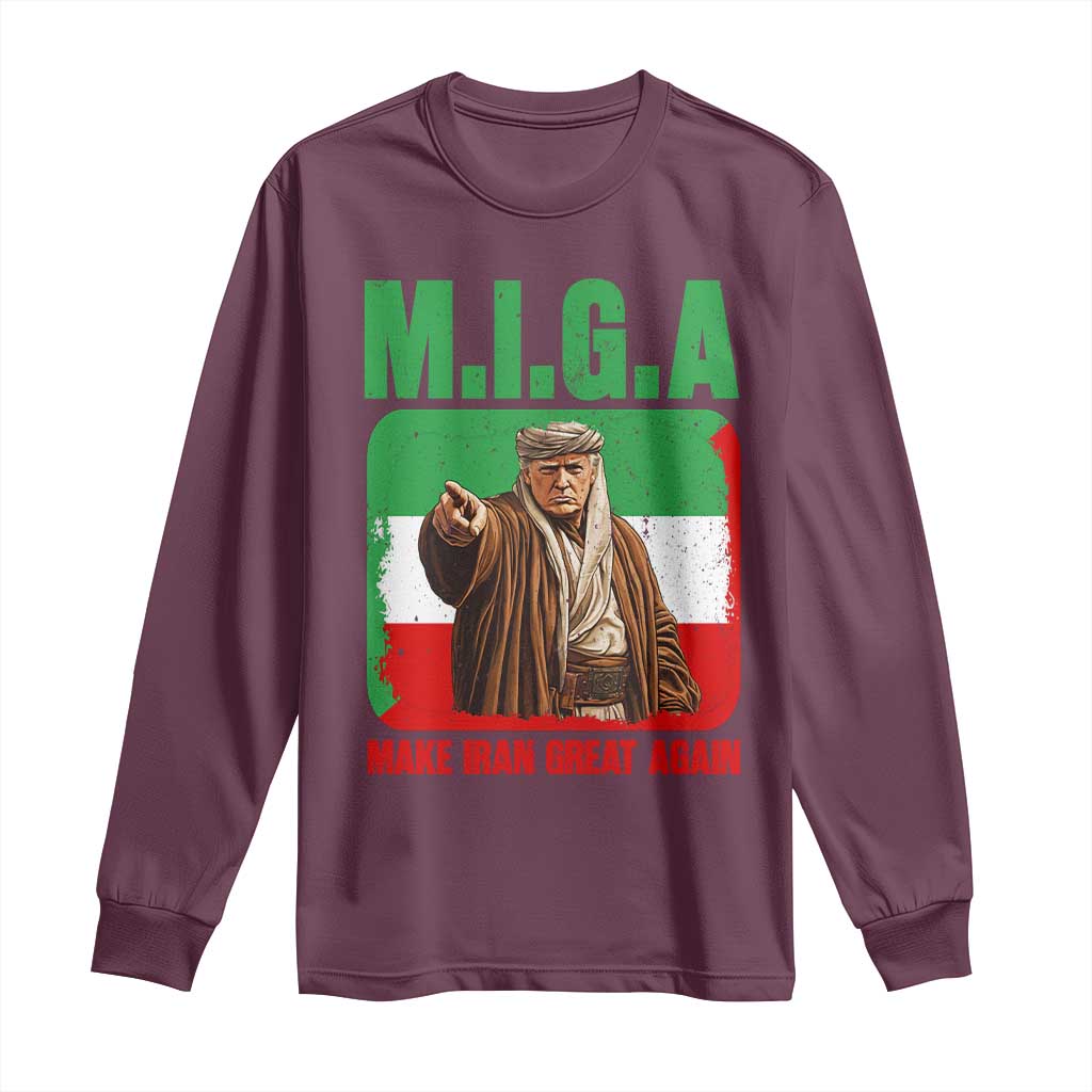 Make Iran Great Again Long Sleeve Shirt Free Iran Protest TS12 Maroon Print Your Wear