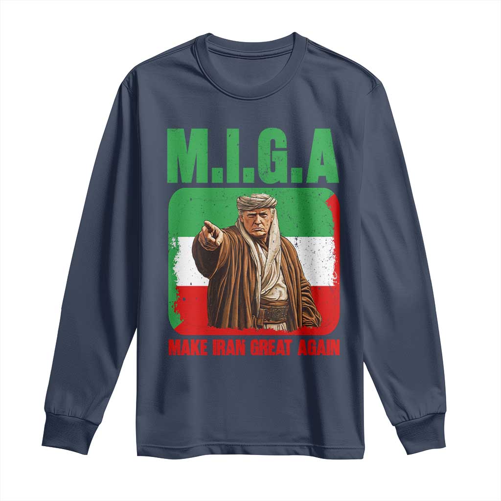 Make Iran Great Again Long Sleeve Shirt Free Iran Protest TS12 Navy Print Your Wear