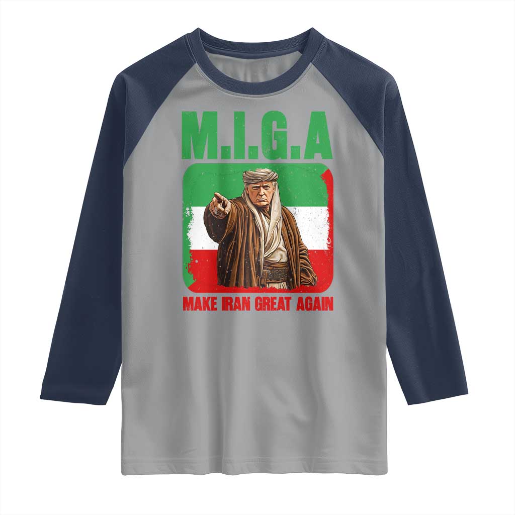 Make Iran Great Again Raglan Shirt Free Iran Protest TS12 Sport Gray Navy Print Your Wear
