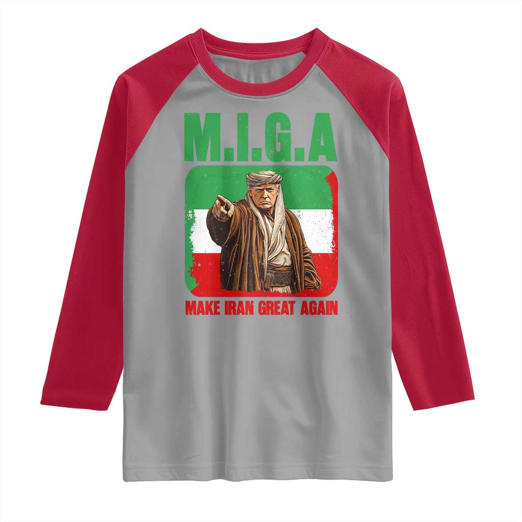 Make Iran Great Again Raglan Shirt Free Iran Protest TS12 Sport Gray Red Print Your Wear