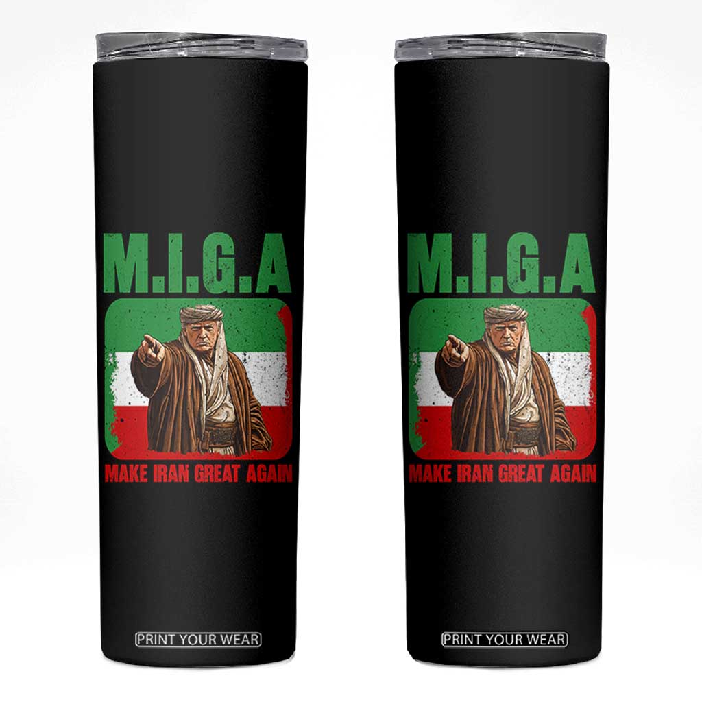 Make Iran Great Again Skinny Tumbler Free Iran Protest TS12 Black Print Your Wear