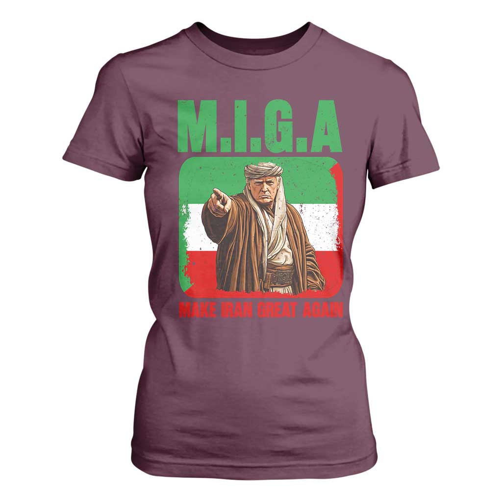 Make Iran Great Again T Shirt For Women Free Iran Protest TS12 Maroon Print Your Wear
