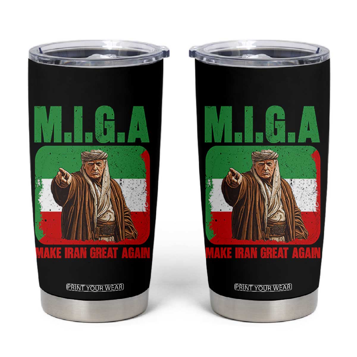 Make Iran Great Again Tumbler Cup Free Iran Protest TS12 Black Print Your Wear