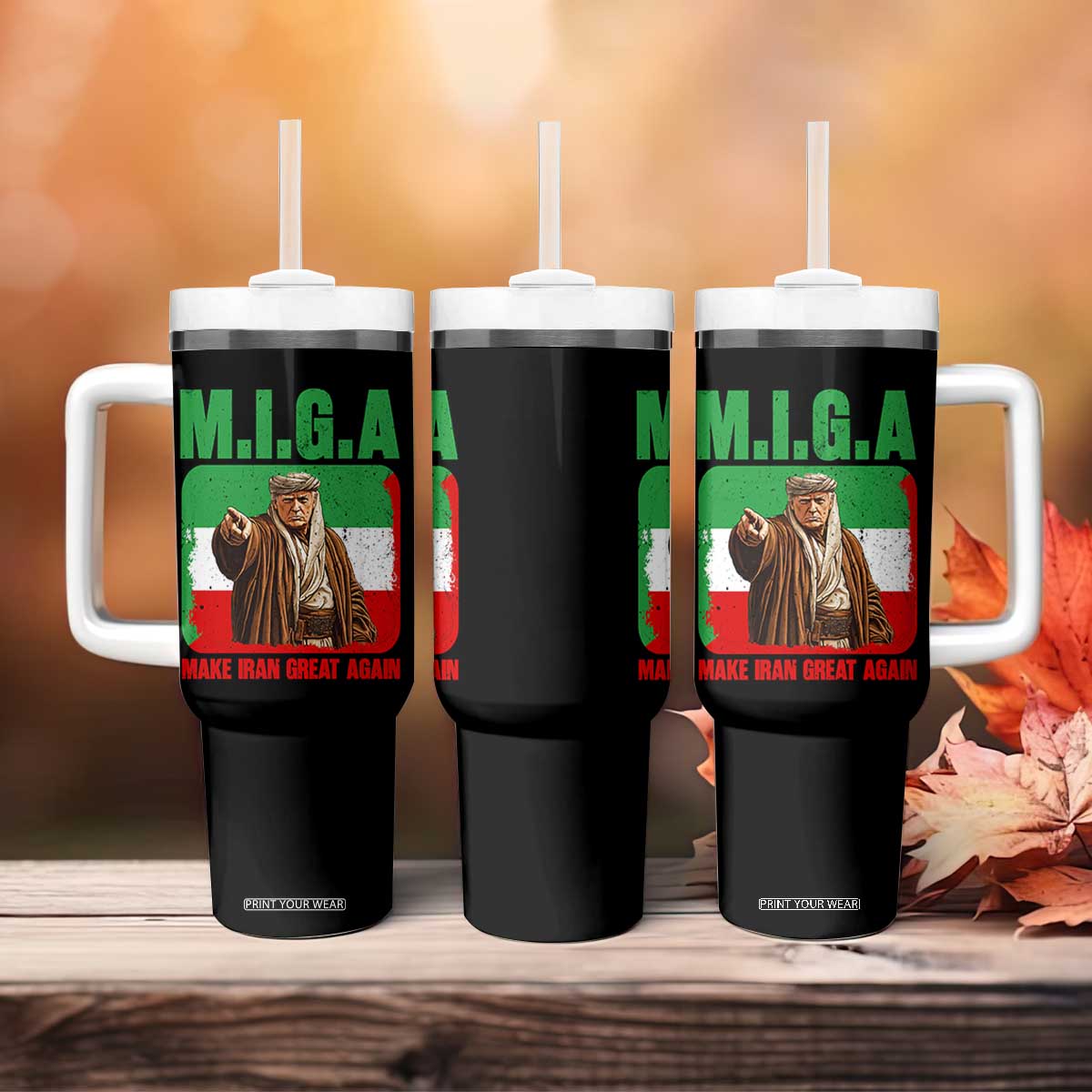 Make Iran Great Again Tumbler With Handle Free Iran Protest TS12 Print Your Wear