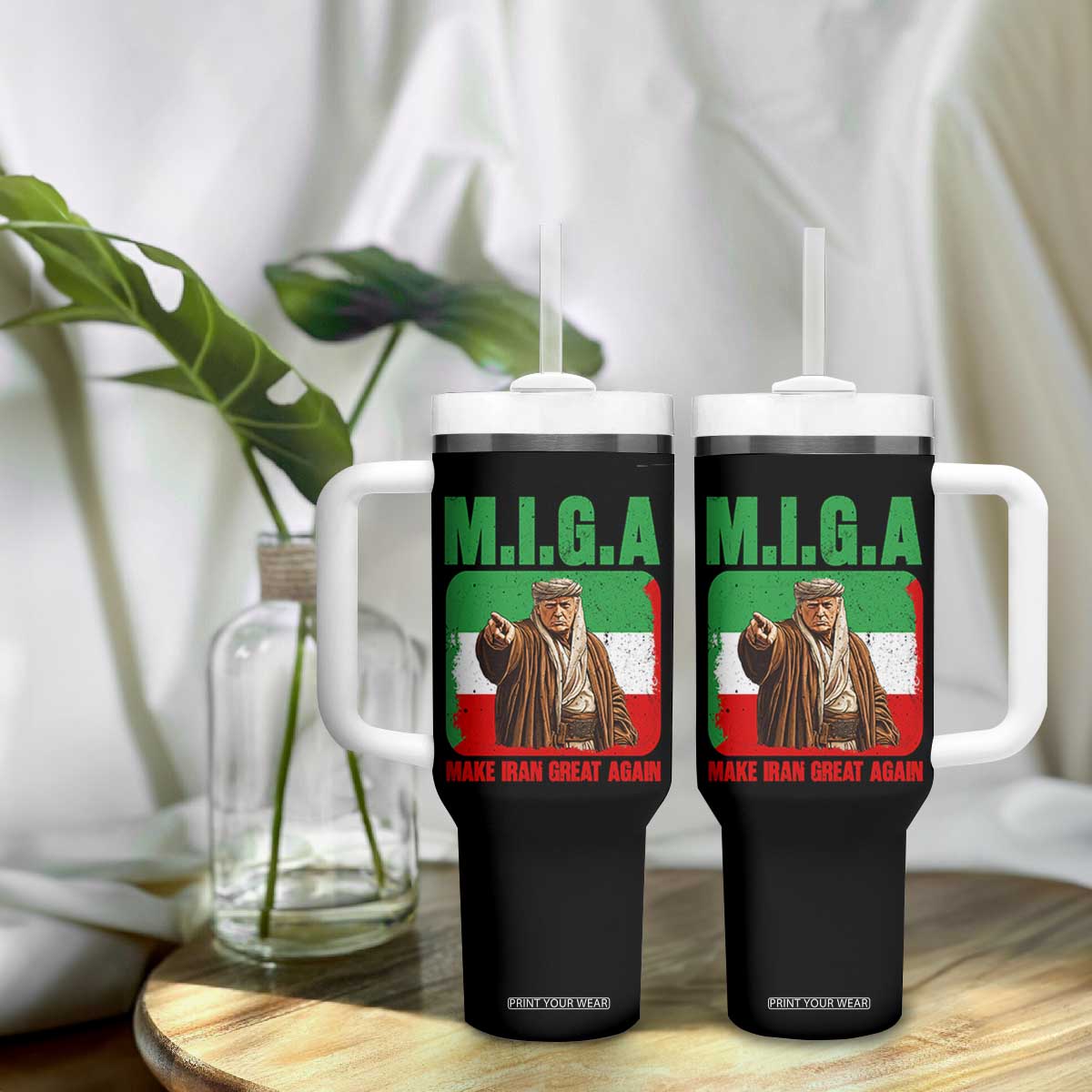 Make Iran Great Again Tumbler With Handle Free Iran Protest TS12 Print Your Wear