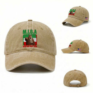Make Iran Great Again Washed Cotton Baseball Cap Free Iran Protest TS12 Washed Cap Universal Fit Khaki Print Your Wear