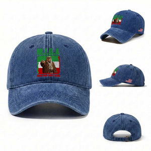Make Iran Great Again Washed Cotton Baseball Cap Free Iran Protest TS12 Washed Cap Universal Fit Royal Blue Print Your Wear