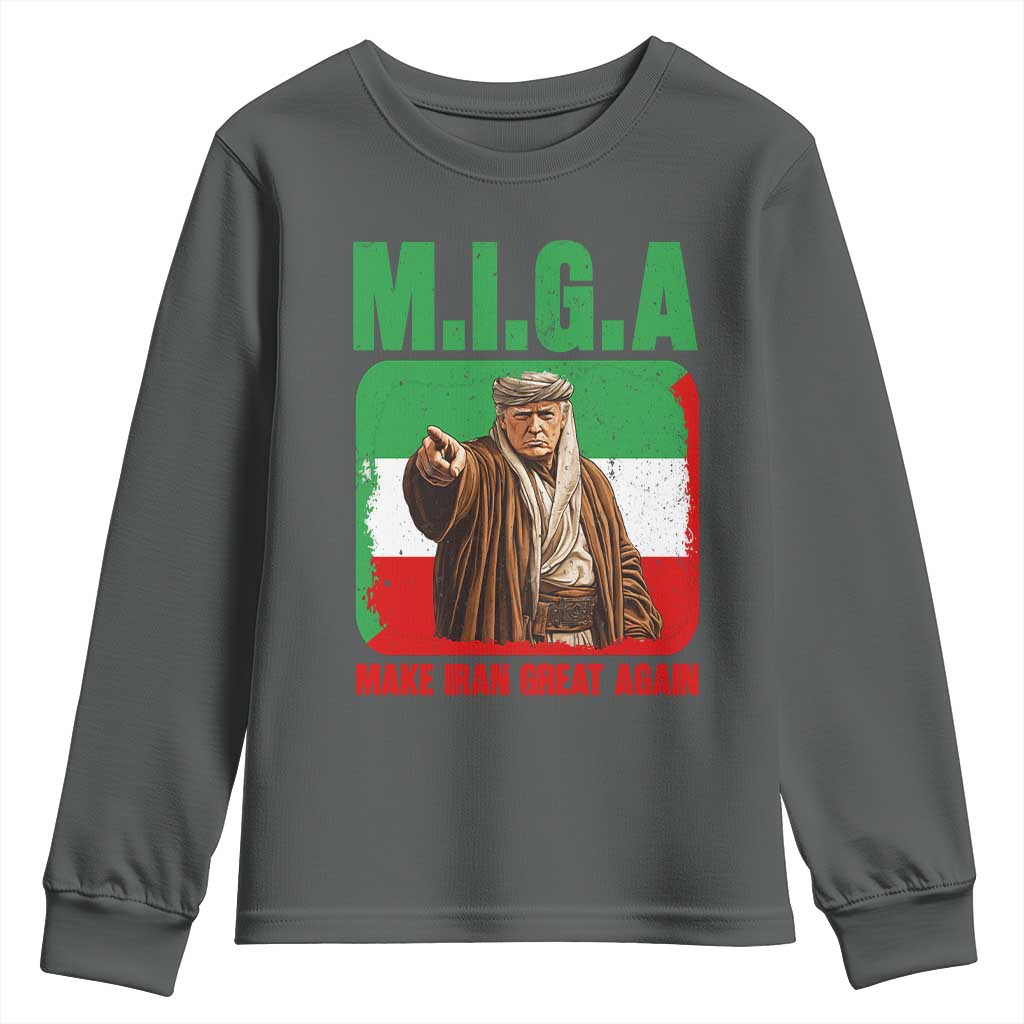 Make Iran Great Again Youth Sweatshirt Free Iran Protest TS12 Dark Heather Print Your Wear