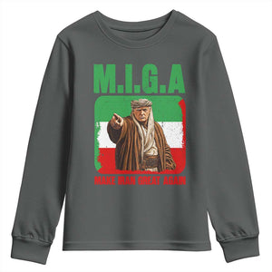Make Iran Great Again Youth Sweatshirt Free Iran Protest TS12 Dark Heather Print Your Wear