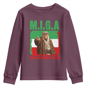 Make Iran Great Again Youth Sweatshirt Free Iran Protest TS12 Maroon Print Your Wear