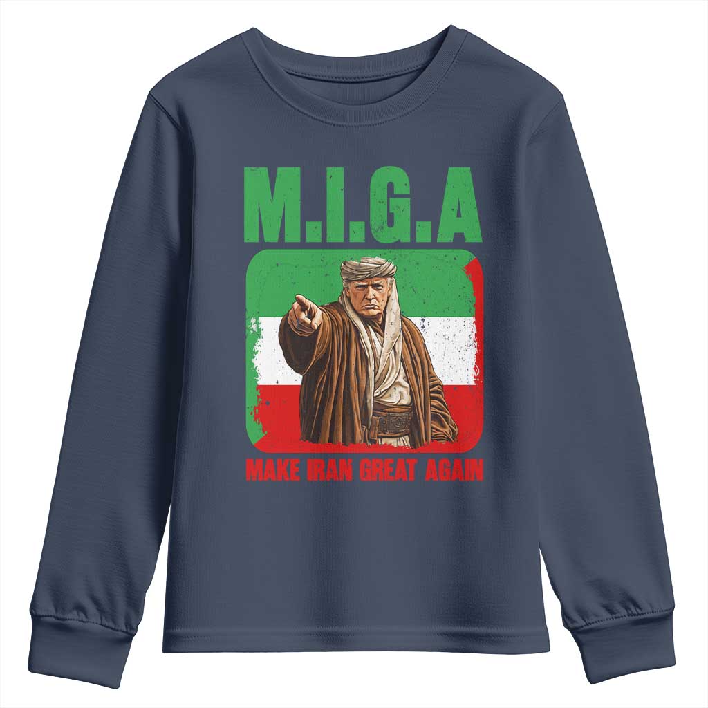 Make Iran Great Again Youth Sweatshirt Free Iran Protest TS12 Navy Print Your Wear
