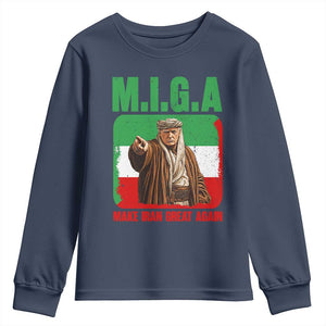 Make Iran Great Again Youth Sweatshirt Free Iran Protest TS12 Navy Print Your Wear